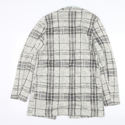 New Look Womens Ivory Plaid Jersey Jacket  Size 12