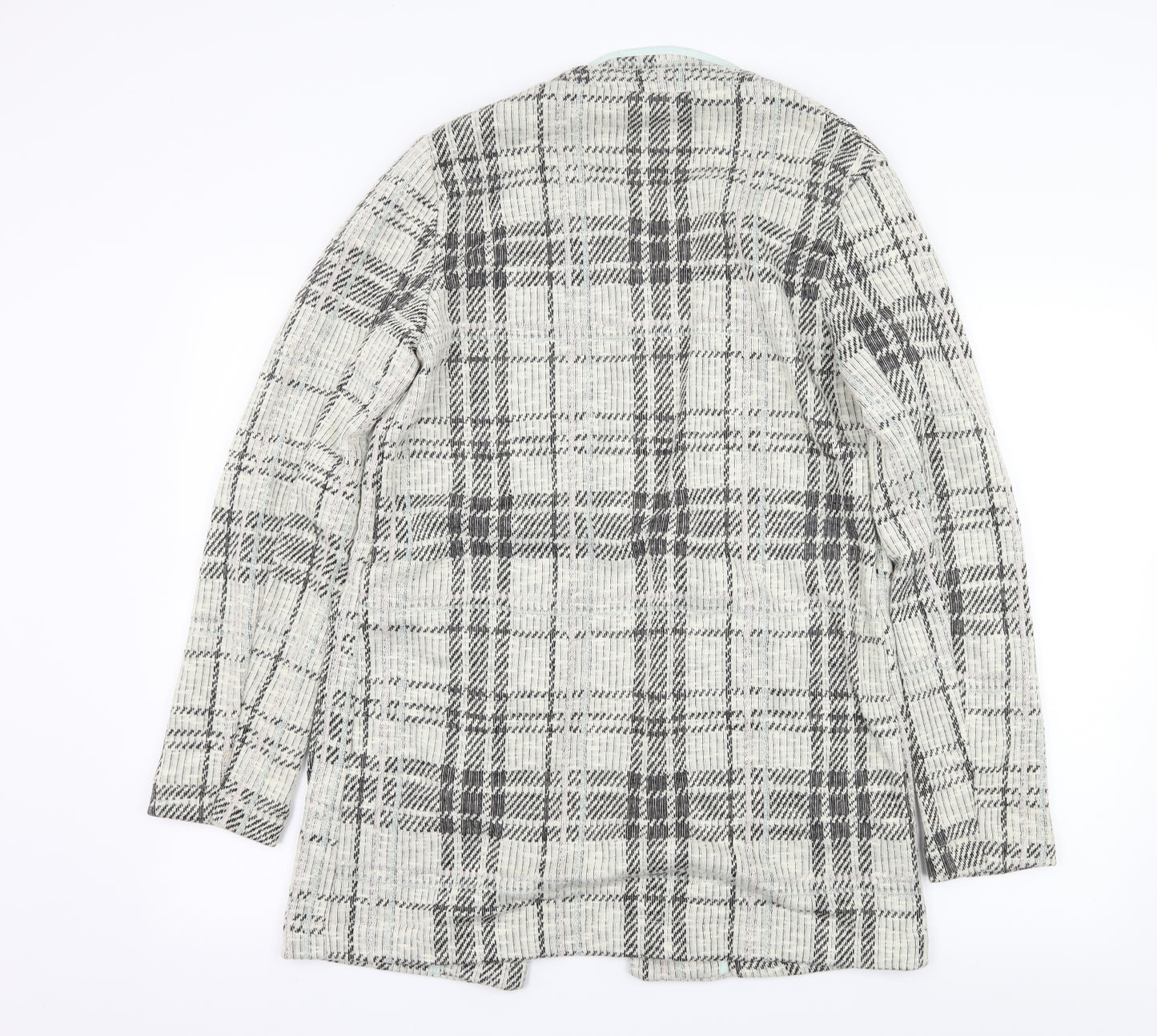 New Look Womens Ivory Plaid Jersey Jacket  Size 12