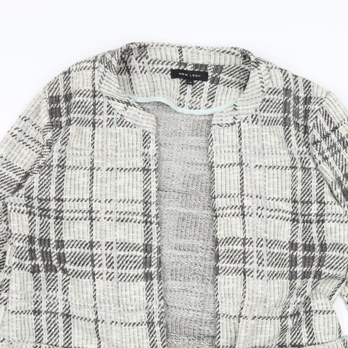 New Look Womens Ivory Plaid Jersey Jacket  Size 12