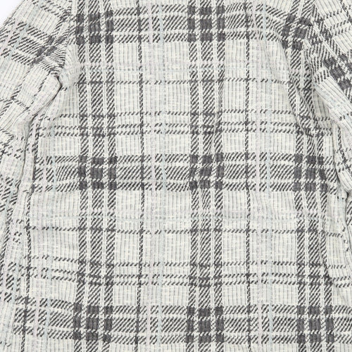 New Look Womens Ivory Plaid Jersey Jacket  Size 12