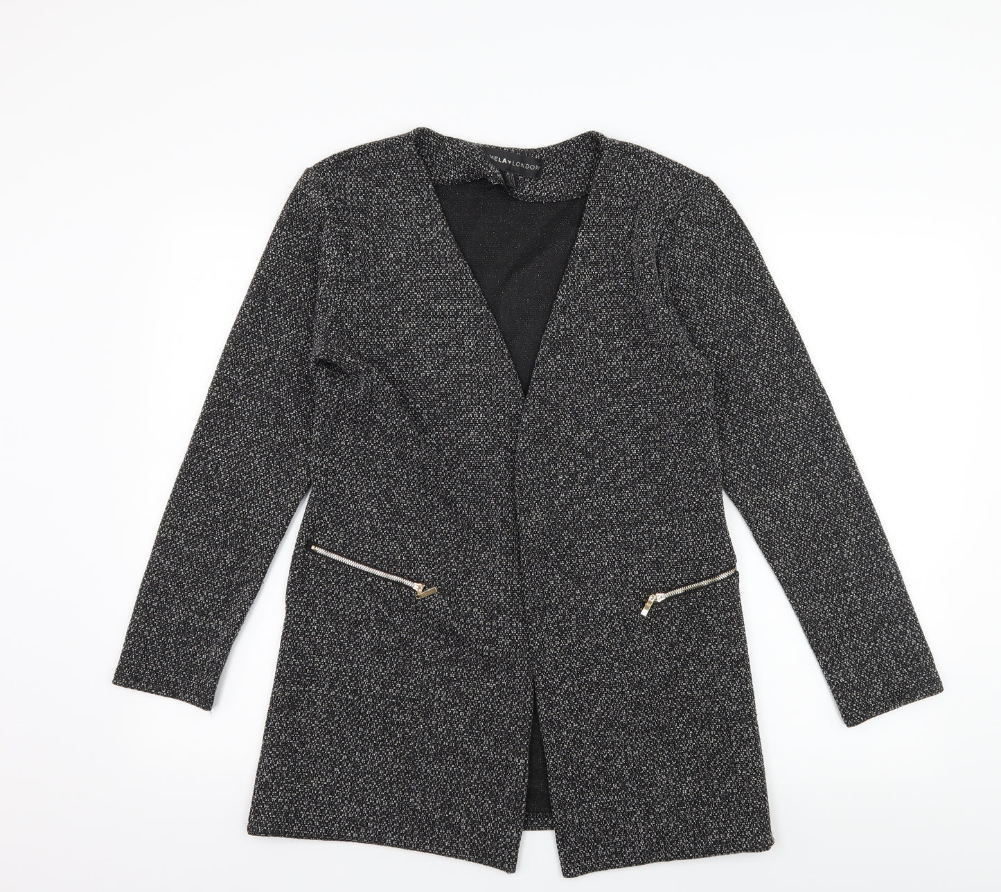 Mela London Womens Grey  Jersey Jacket Coatigan Size 14