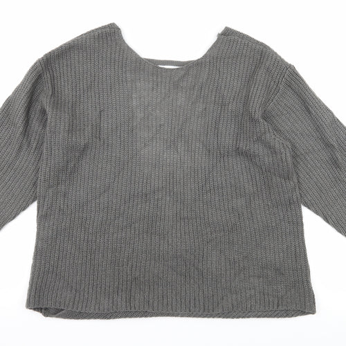 H&M Womens Grey  Knit Pullover Jumper Size L