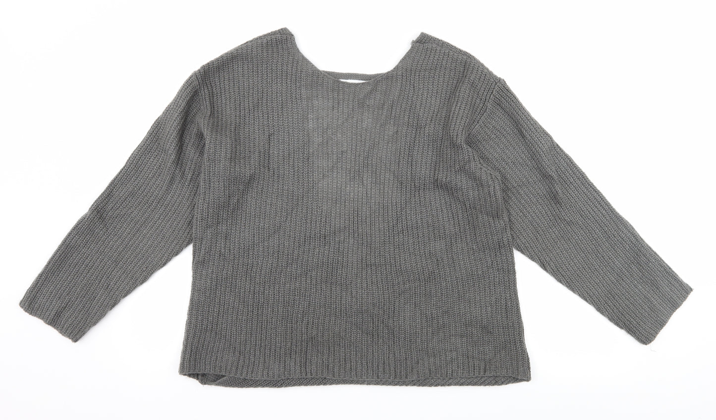 H&M Womens Grey  Knit Pullover Jumper Size L