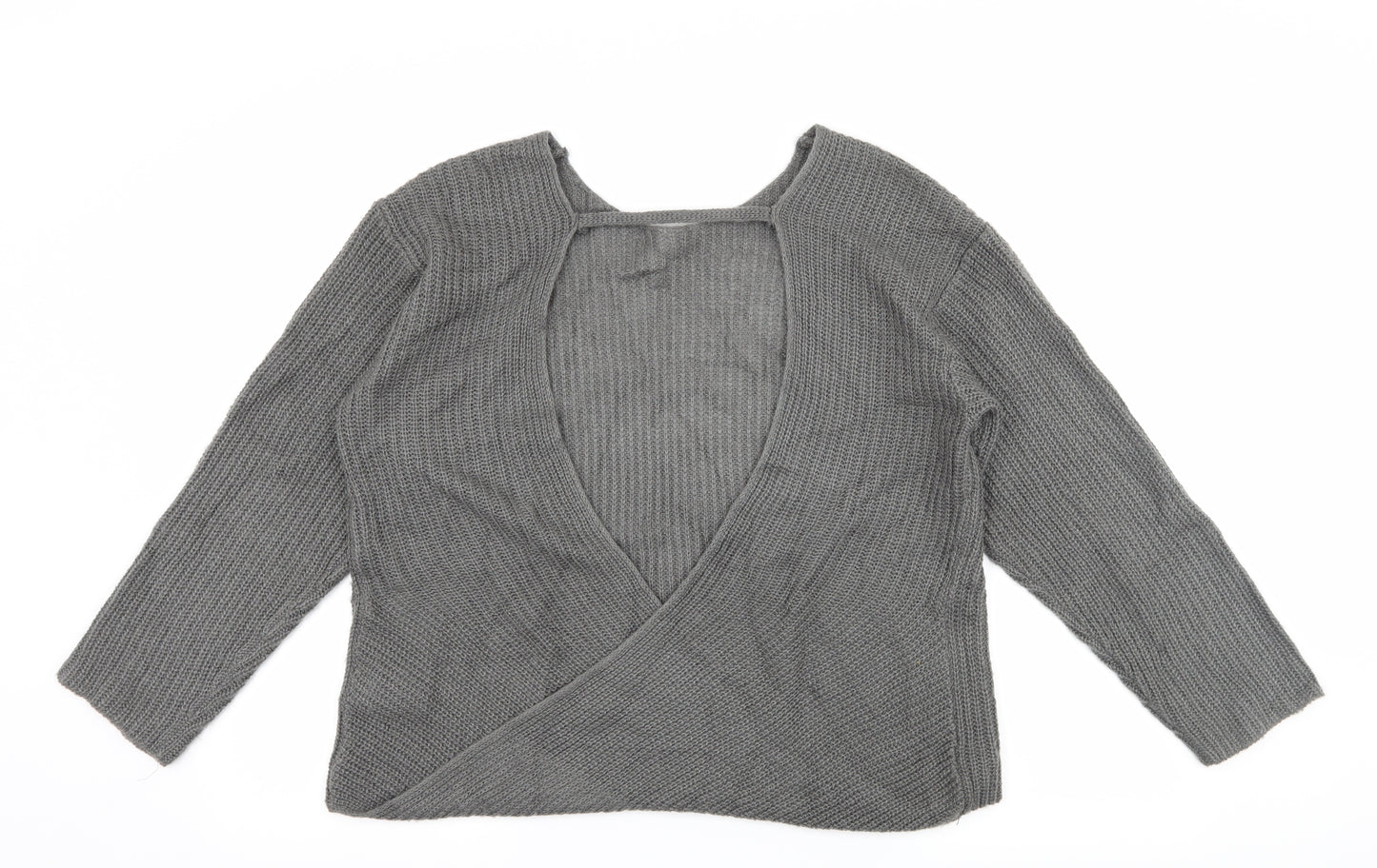 H&M Womens Grey  Knit Pullover Jumper Size L