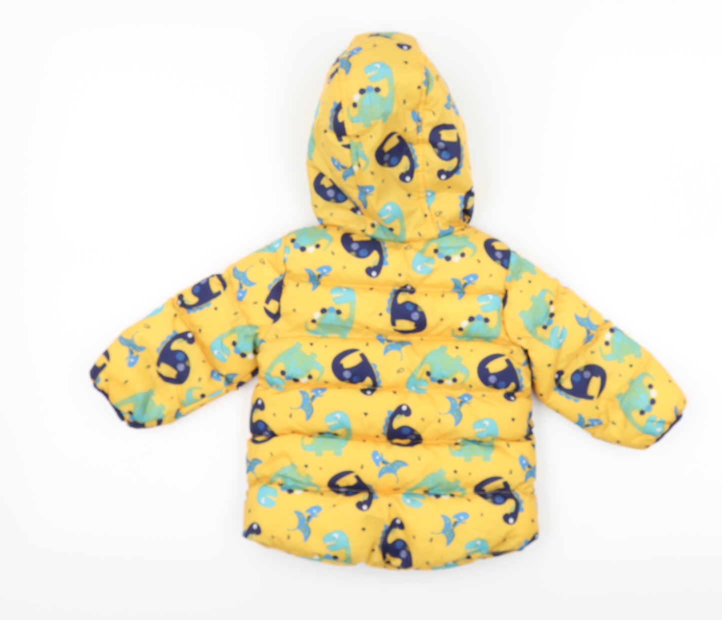 M&Co Baby Yellow Geometric  Puffer Jacket Jacket Size 9-12 Months  - DInosaur