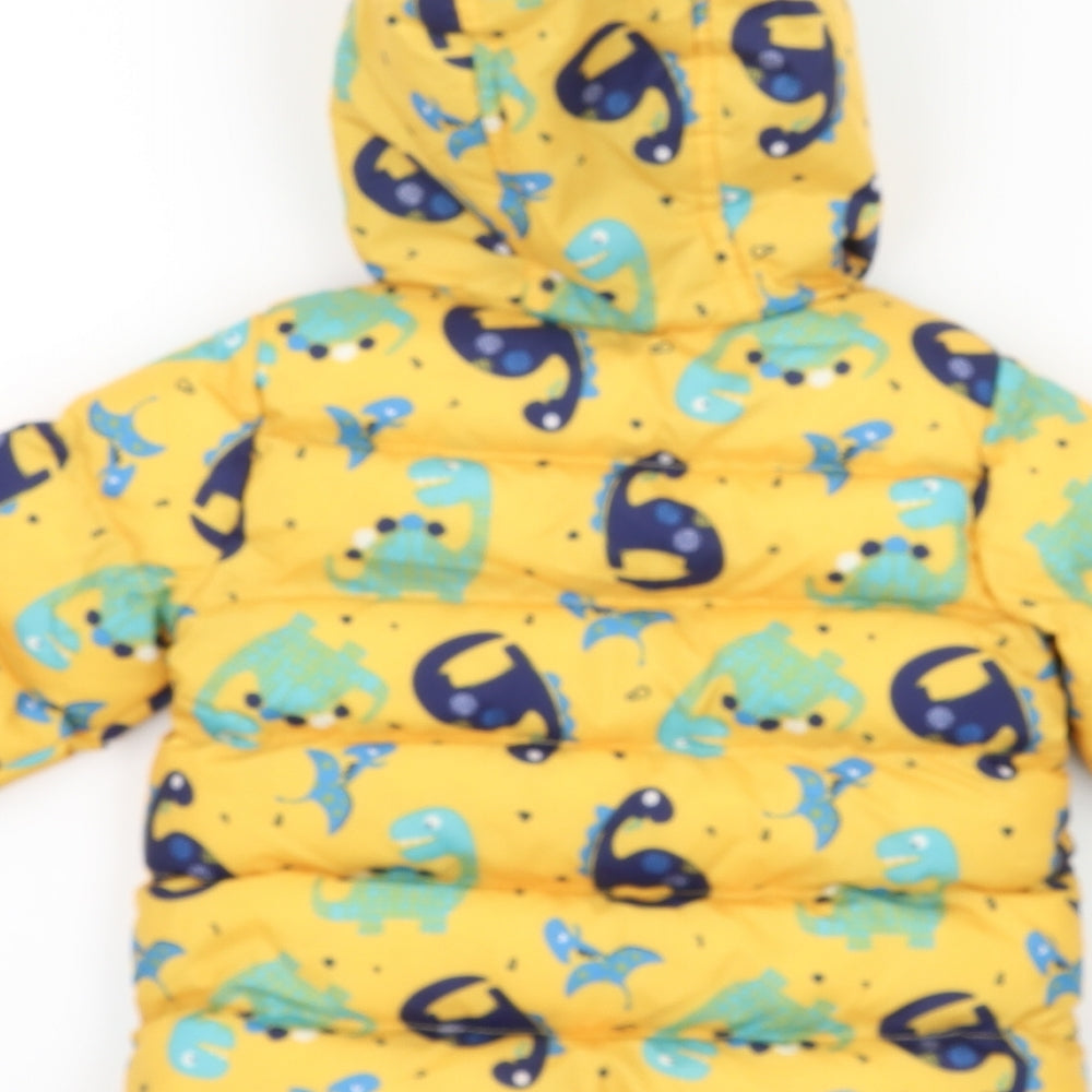 M&Co Baby Yellow Geometric  Puffer Jacket Jacket Size 9-12 Months  - DInosaur
