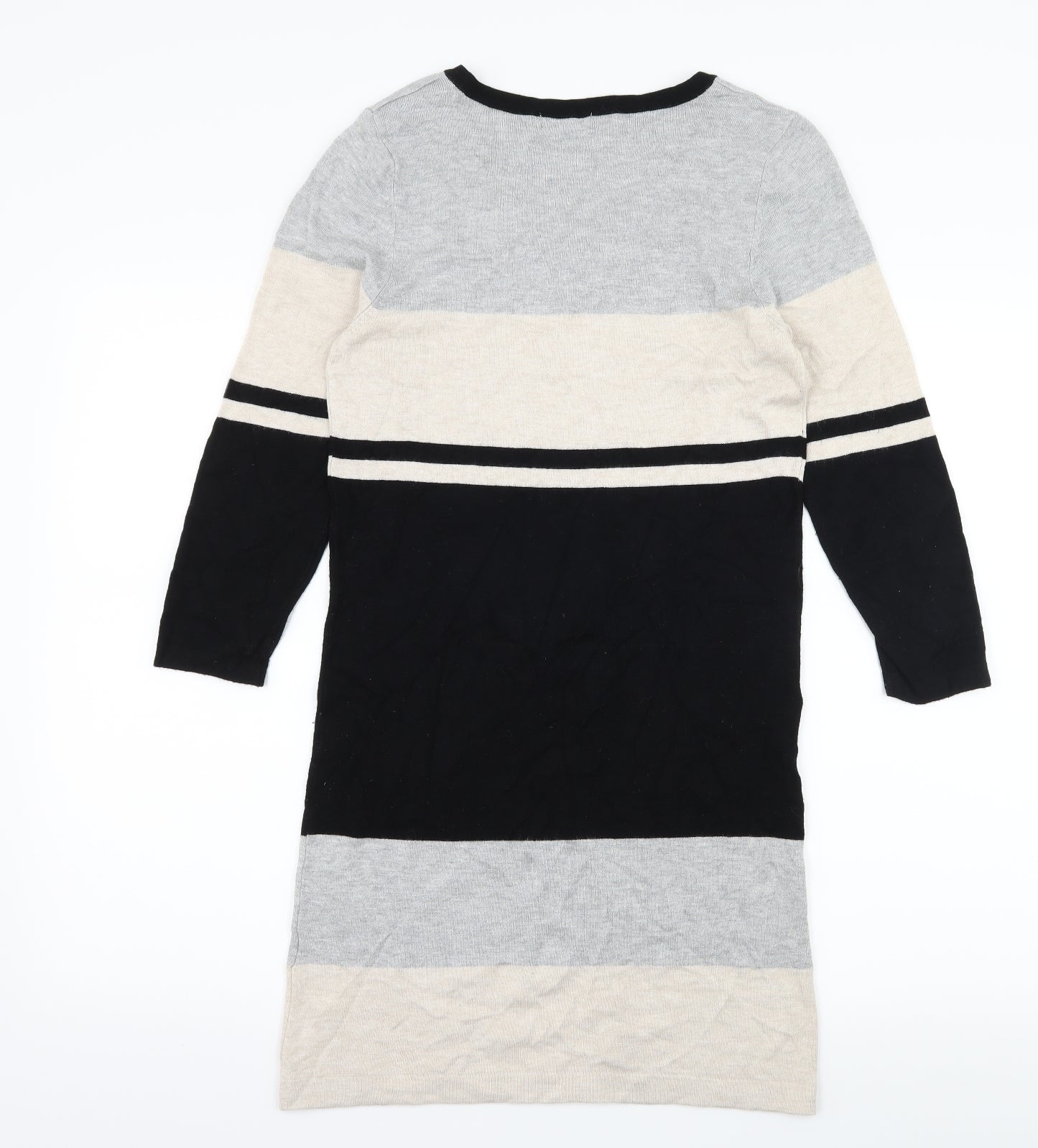 F&F Womens Ivory Striped Knit Jumper Dress  Size 10