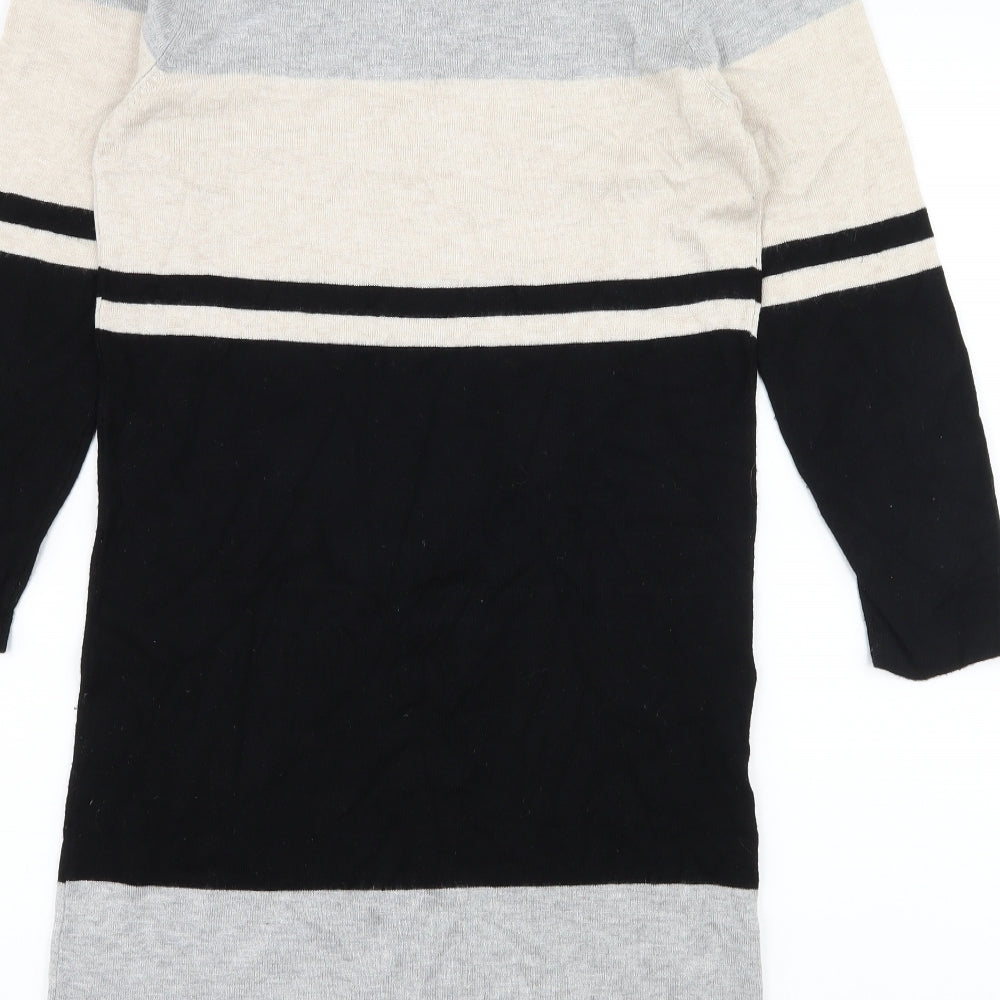 F&F Womens Ivory Striped Knit Jumper Dress  Size 10