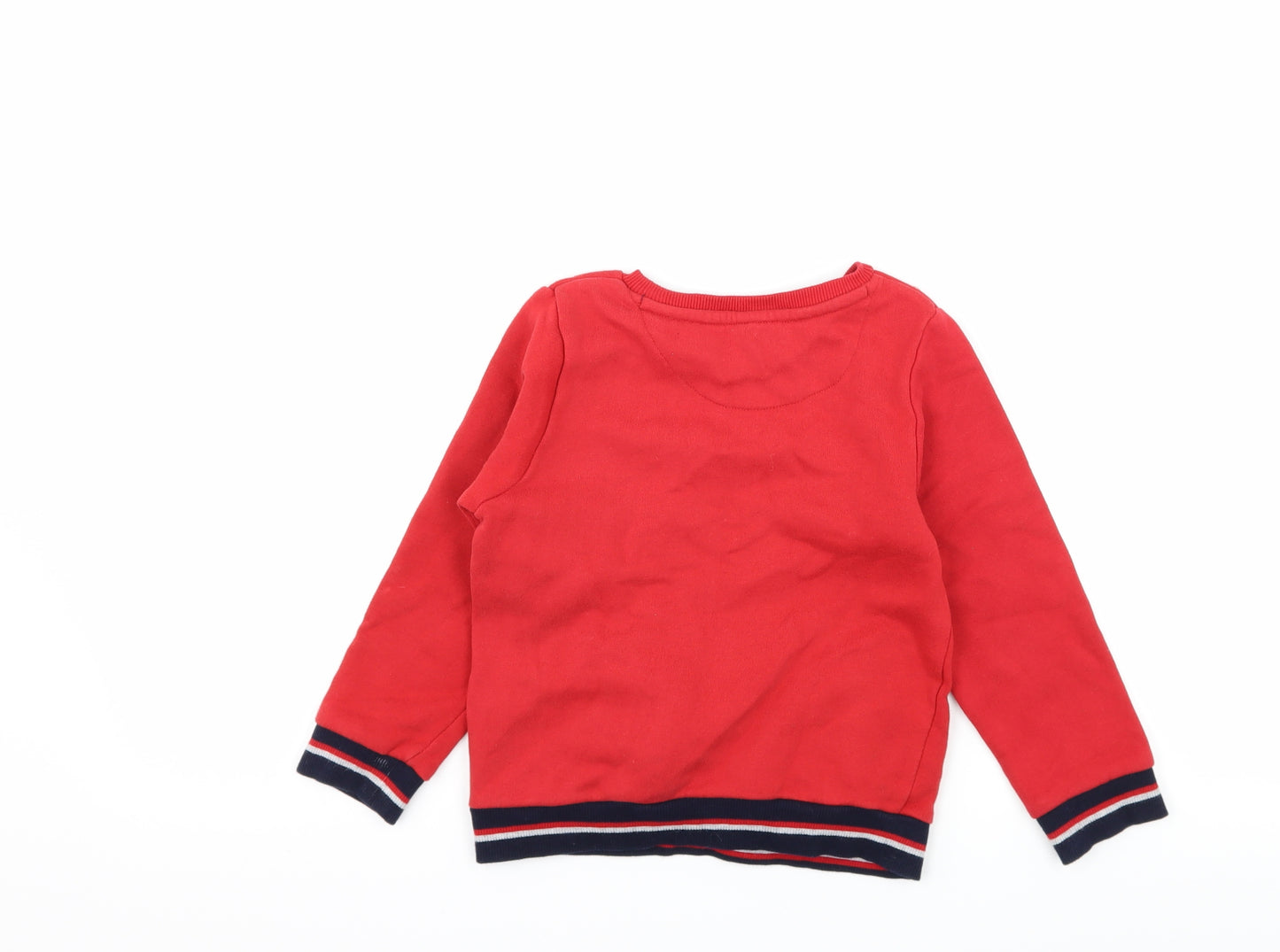 Marks and Spencer Boys Red  Jersey Pullover Sweatshirt Size 4-5 Years  - Star