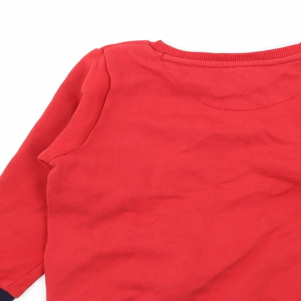 Marks and Spencer Boys Red  Jersey Pullover Sweatshirt Size 4-5 Years  - Star