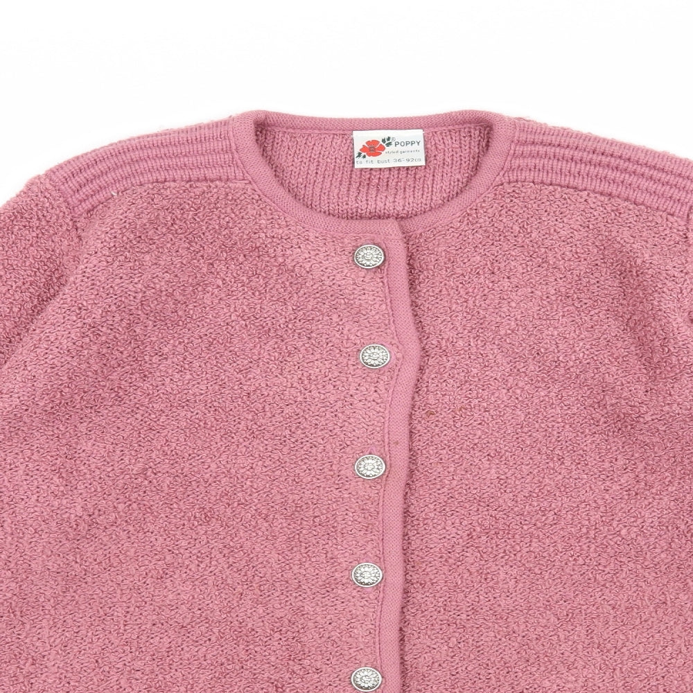 Poppy Womens Pink  Knit Cardigan Jumper Size 12