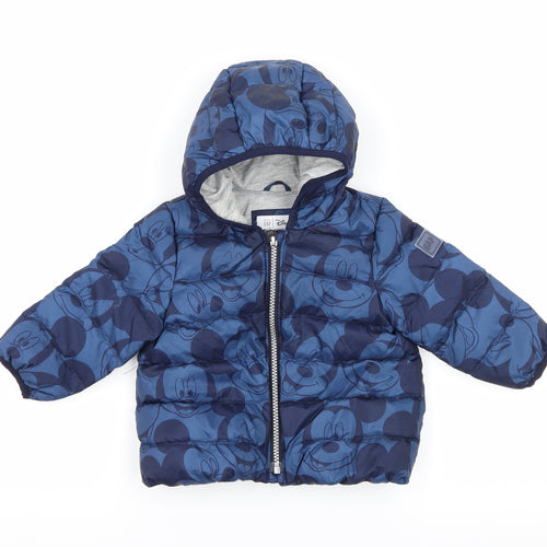 Gap Baby Blue Geometric  Puffer Jacket Jacket Size 12-18 Months  - Mickey Mouse