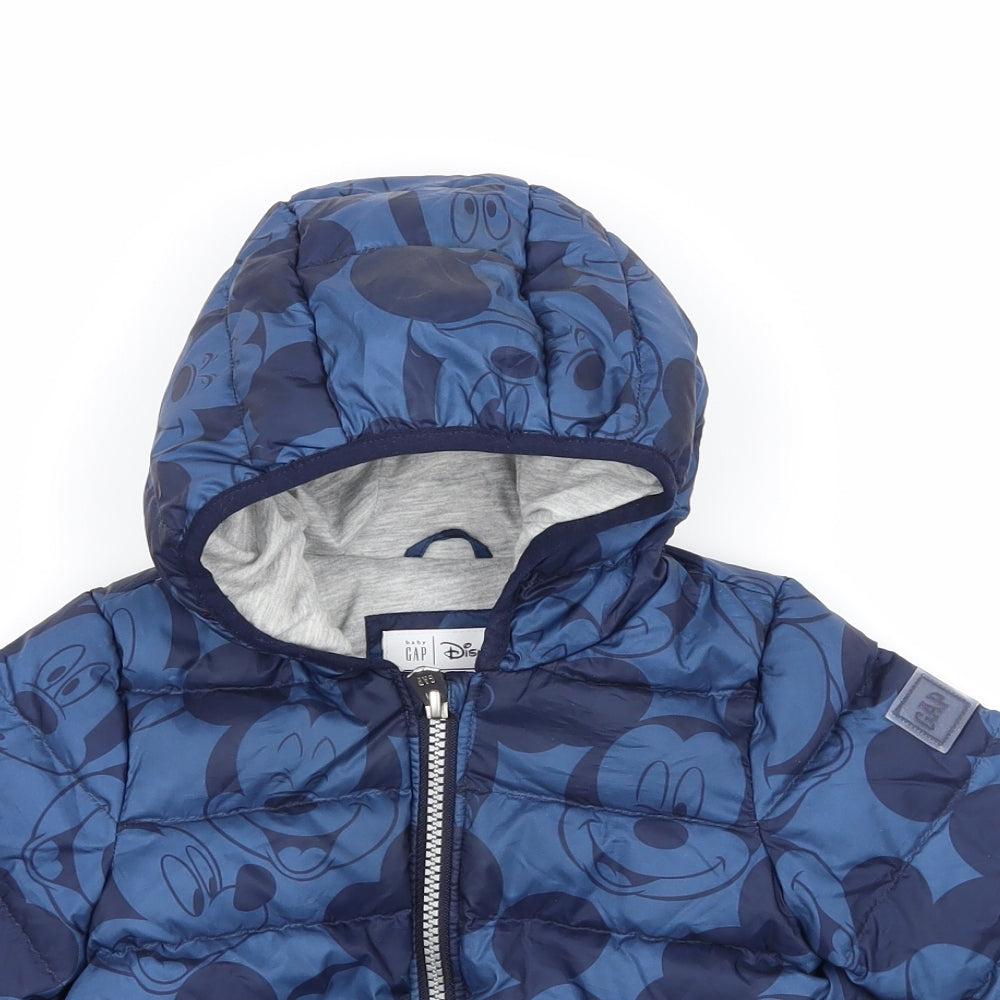 Gap Baby Blue Geometric  Puffer Jacket Jacket Size 12-18 Months  - Mickey Mouse