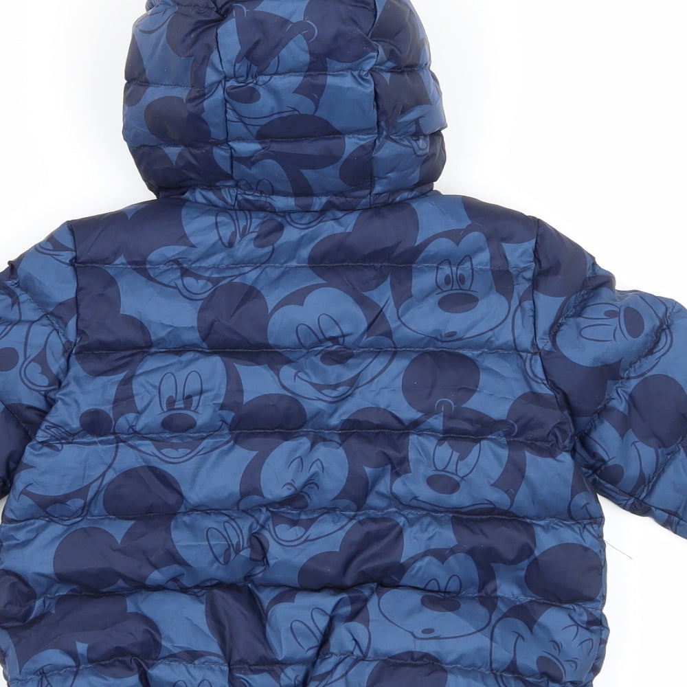 Gap Baby Blue Geometric  Puffer Jacket Jacket Size 12-18 Months  - Mickey Mouse