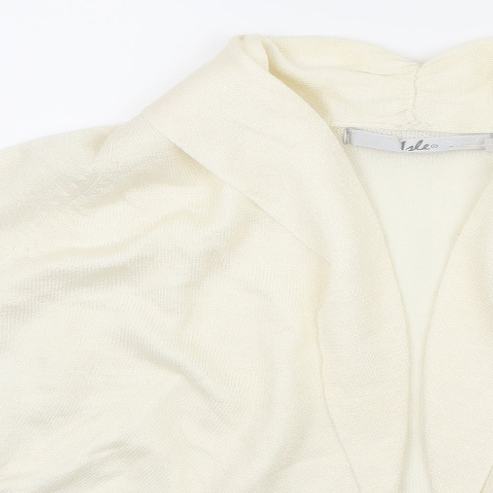 Isle Womens Ivory  Knit Shrug Jumper Size 10