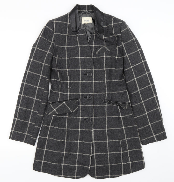 Linea Womens Grey Overcoat Coat Size 10