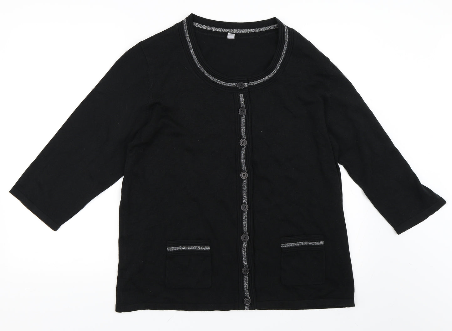 Preworn Womens Black   Cardigan Jumper Size 20