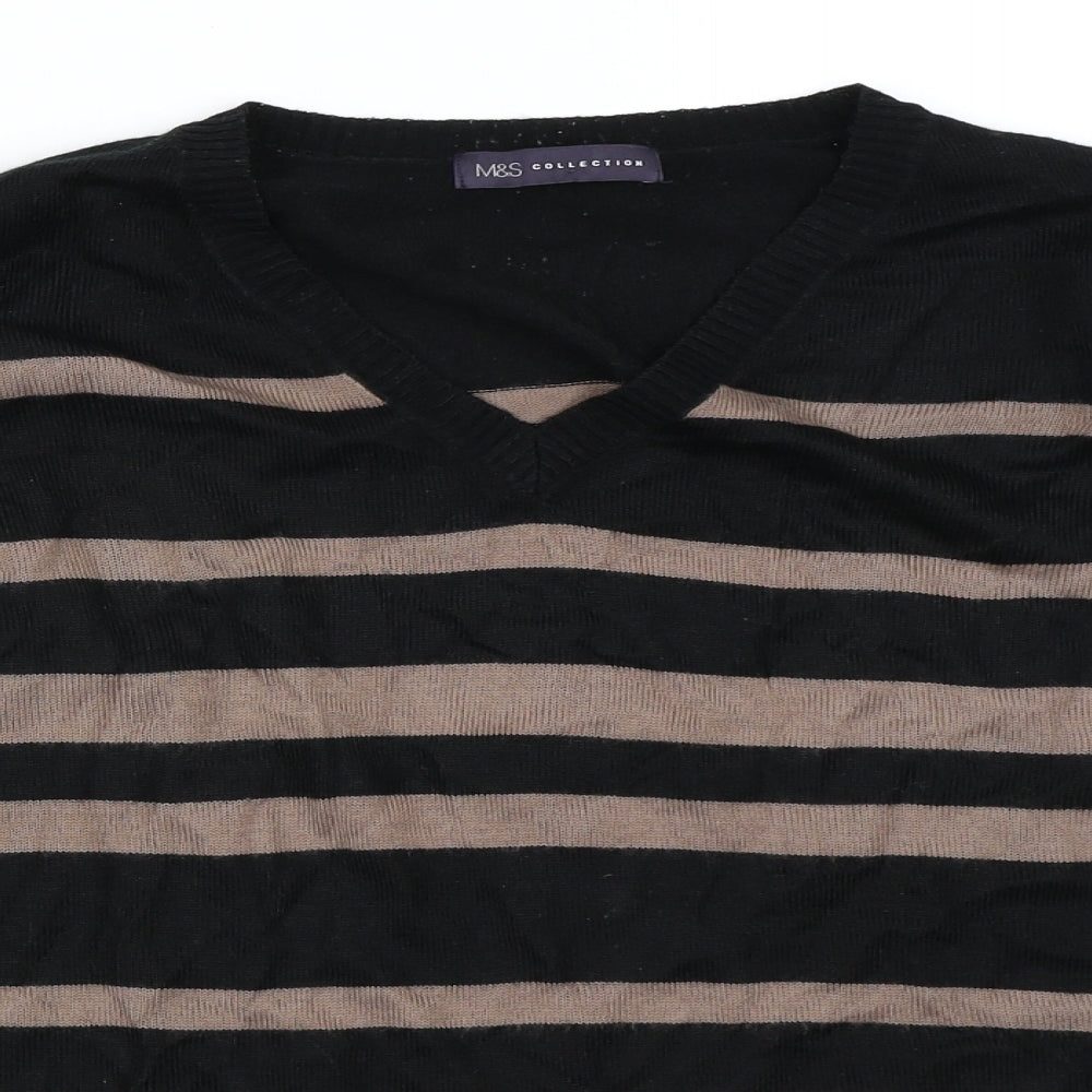 Marks and Spencer Womens Brown Striped  Pullover Jumper Size 18
