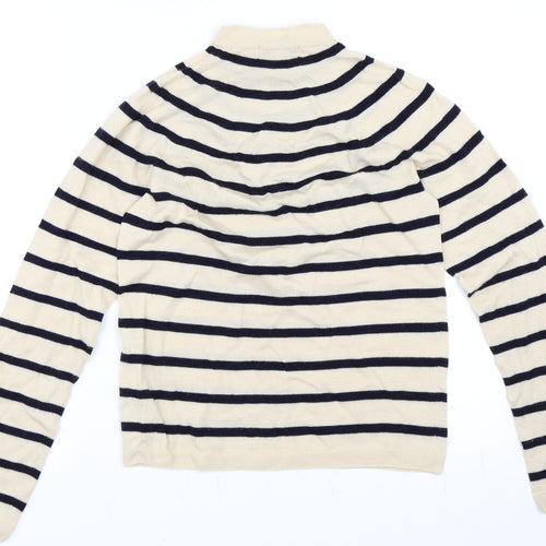 Preworn Womens Beige Striped  Pullover Jumper Size S