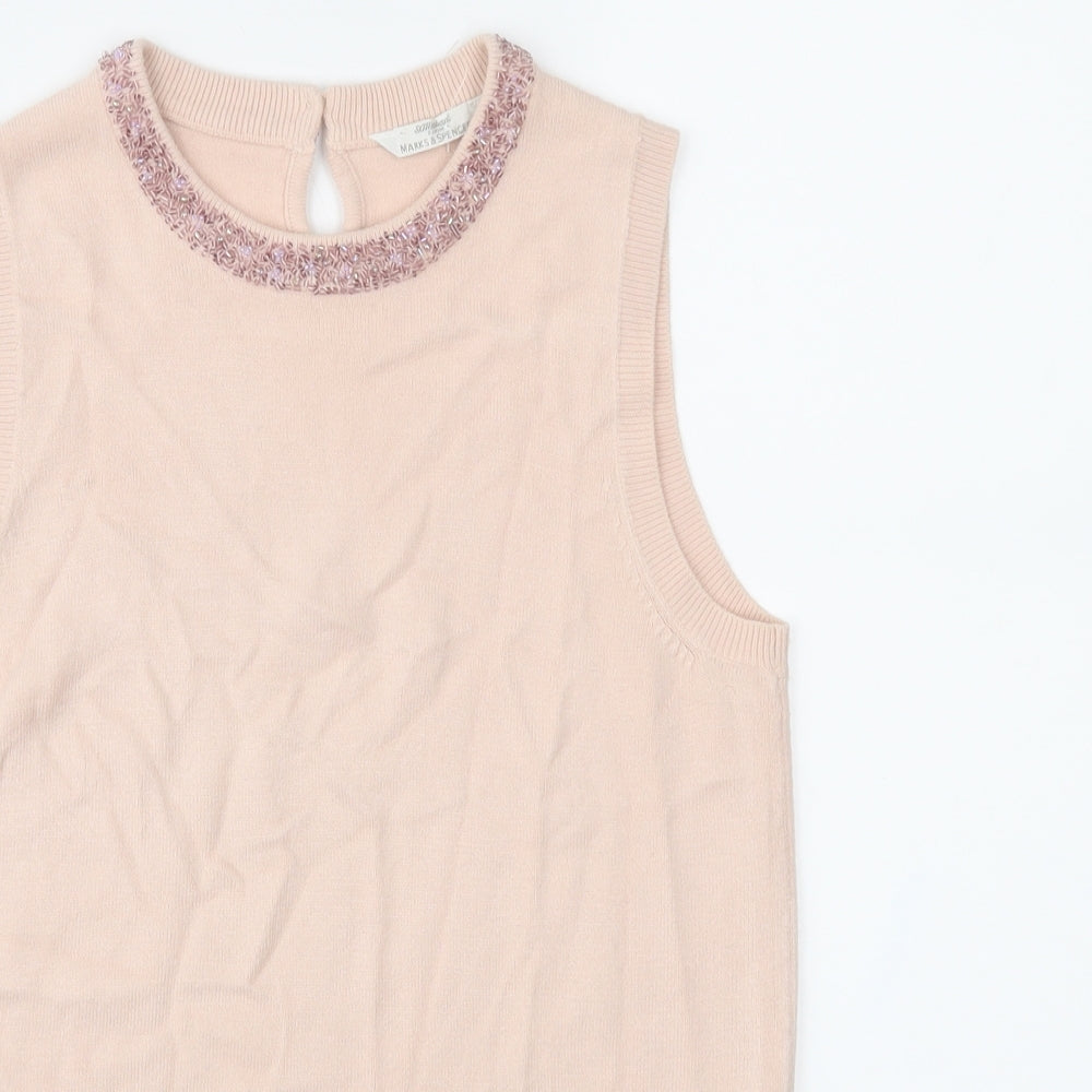 Marks and Spencer Womens Pink  Knit Pullover Jumper Size 10