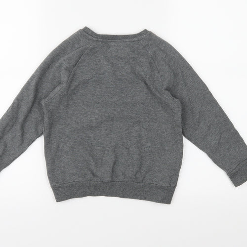 NEXT Boys Grey  Jersey Pullover Sweatshirt Size 4-5 Years  - Moose-Tache