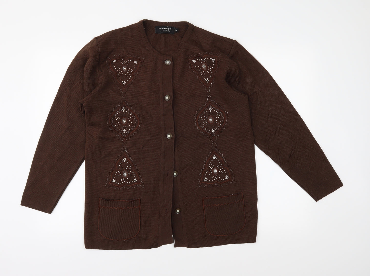 Paramour Womens Brown  Knit Cardigan Jumper Size M
