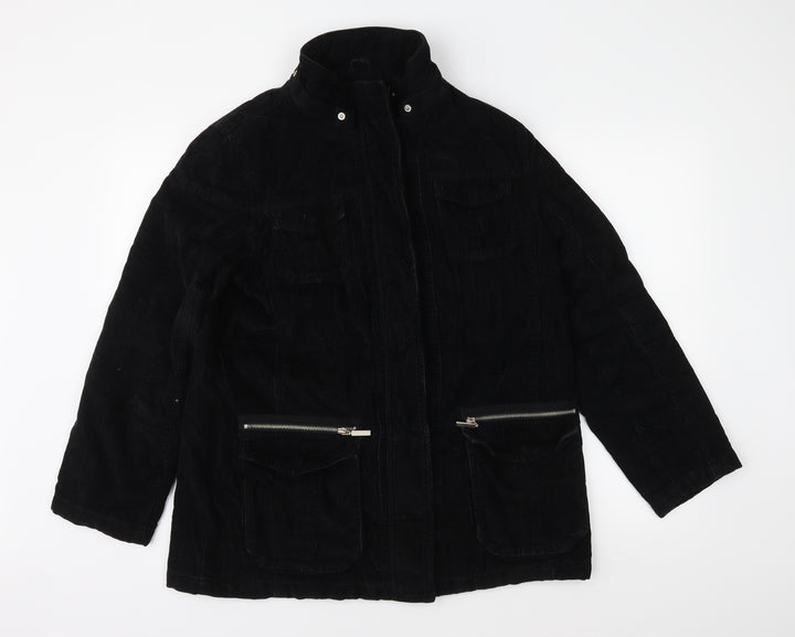 Maine Womens Black Corduroy Jacket Coat Size 14