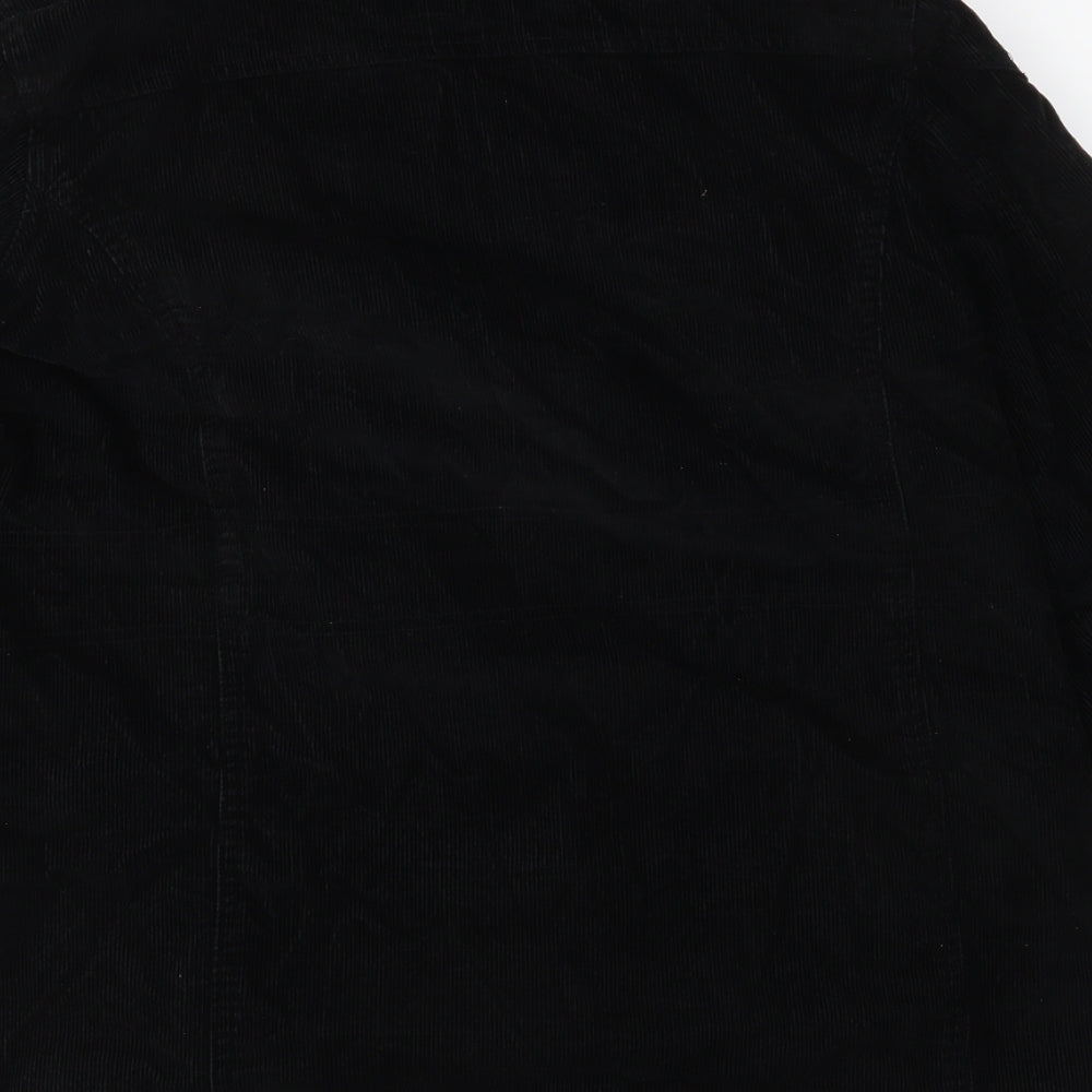 Maine Womens Black  Corduroy Jacket Coat Size 14