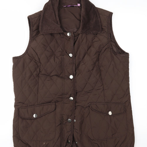 Epilogue Womens Brown   Quilted Waistcoat Size 14