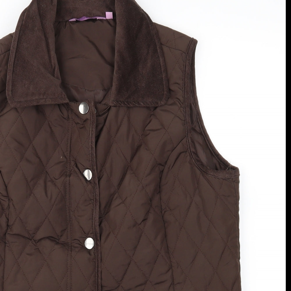 Epilogue Womens Brown   Quilted Waistcoat Size 14