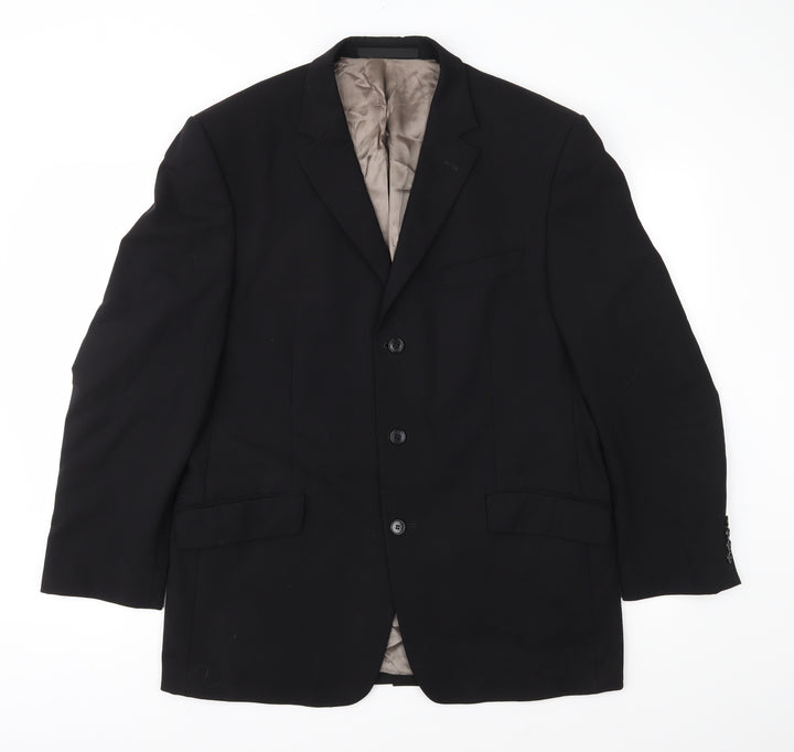Preworn Mens Black   Jacket Suit Jacket Size 42