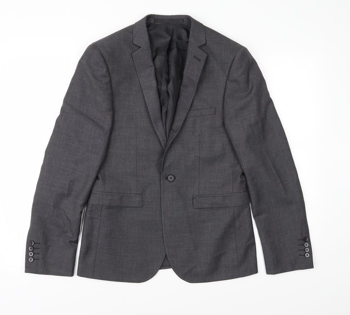 Burton Mens Grey Jacket Suit Jacket Size 36