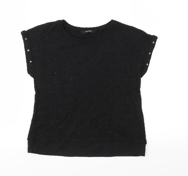 George Girls Black Knit Pullover Jumper Size 8-9 Years