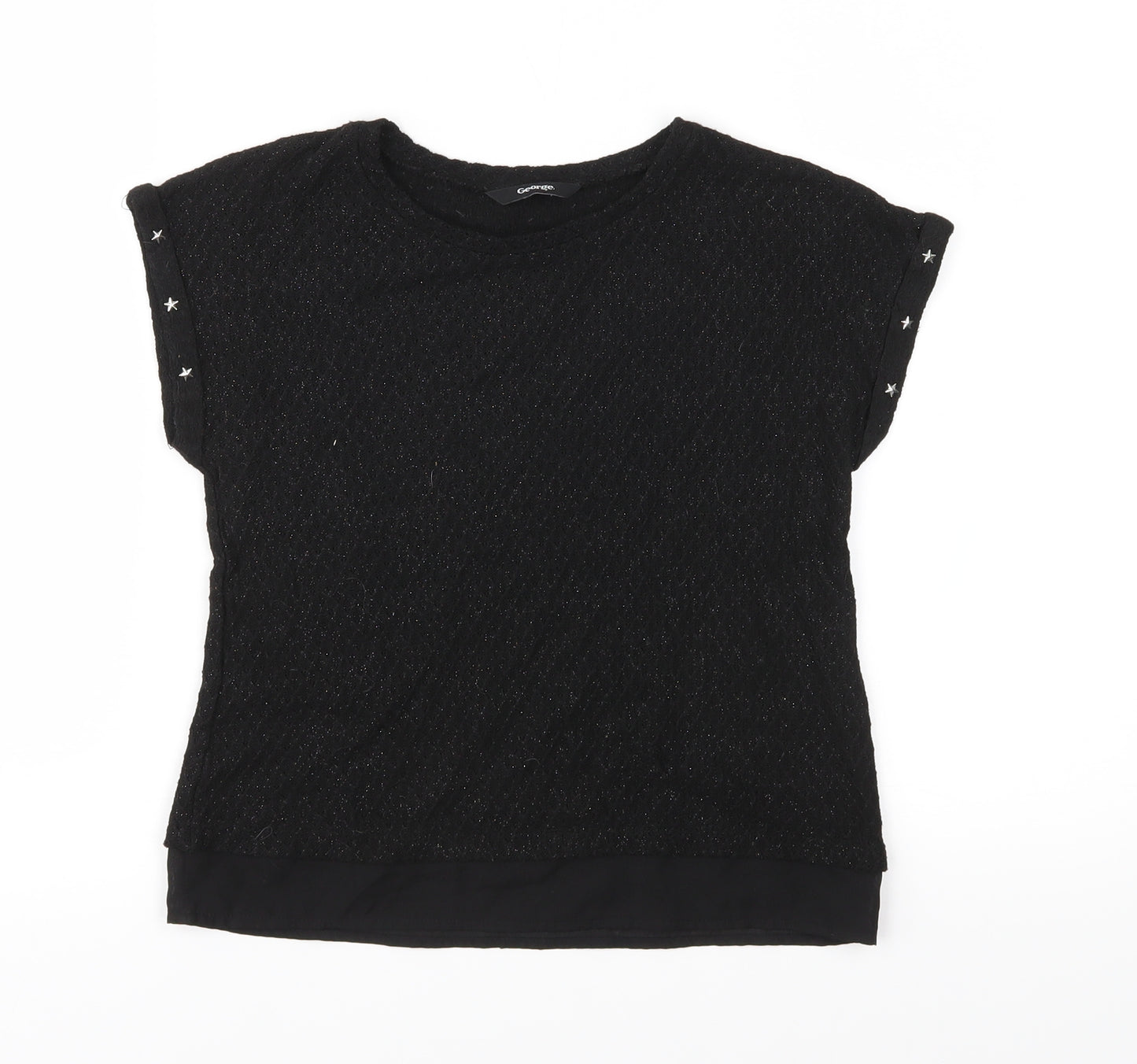 George Girls Black  Knit Pullover Jumper Size 8-9 Years