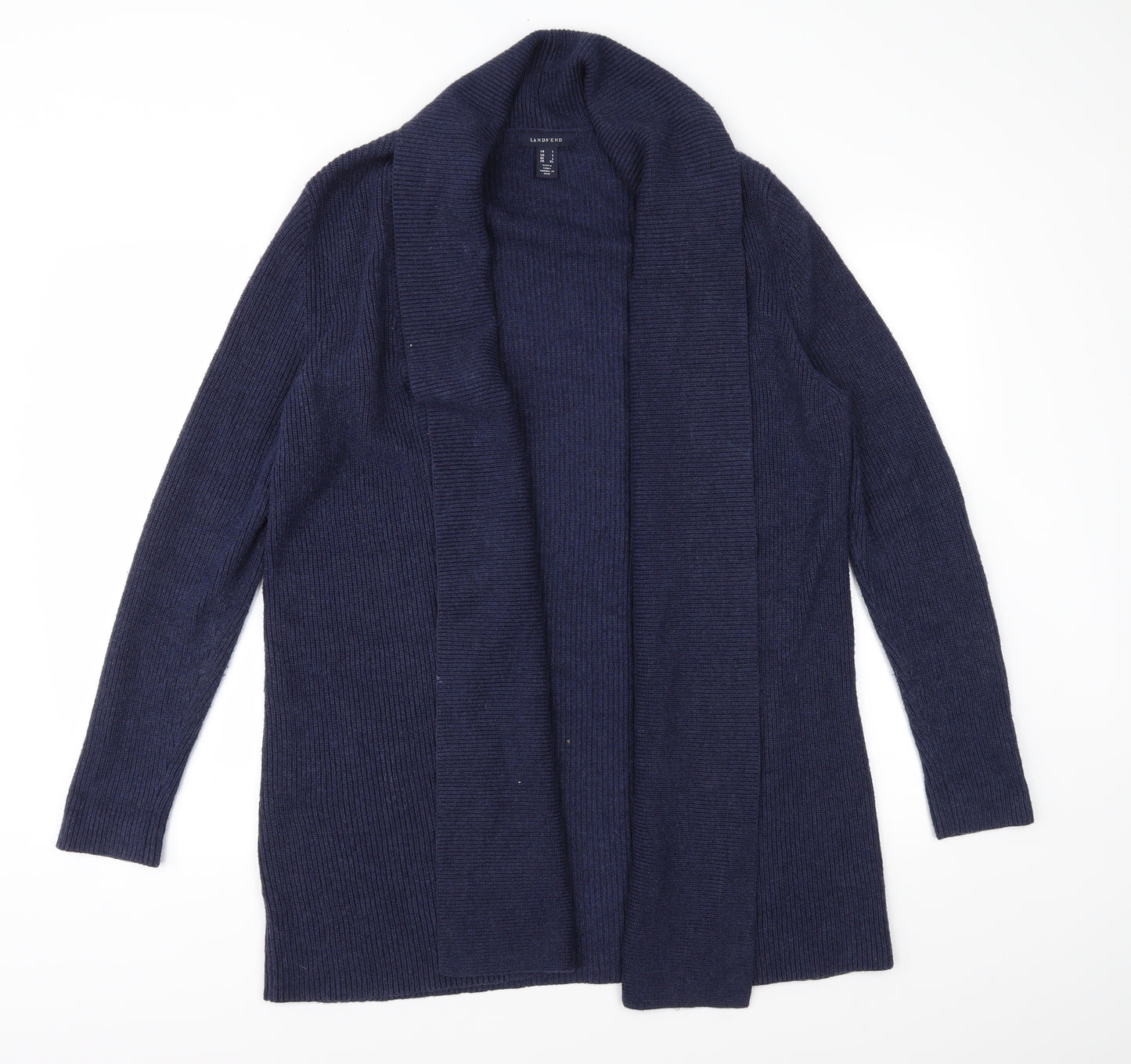 Lands' End Womens Blue  Knit Cardigan Jumper Size L