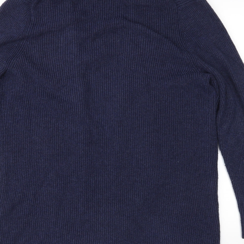 Lands' End Womens Blue  Knit Cardigan Jumper Size L