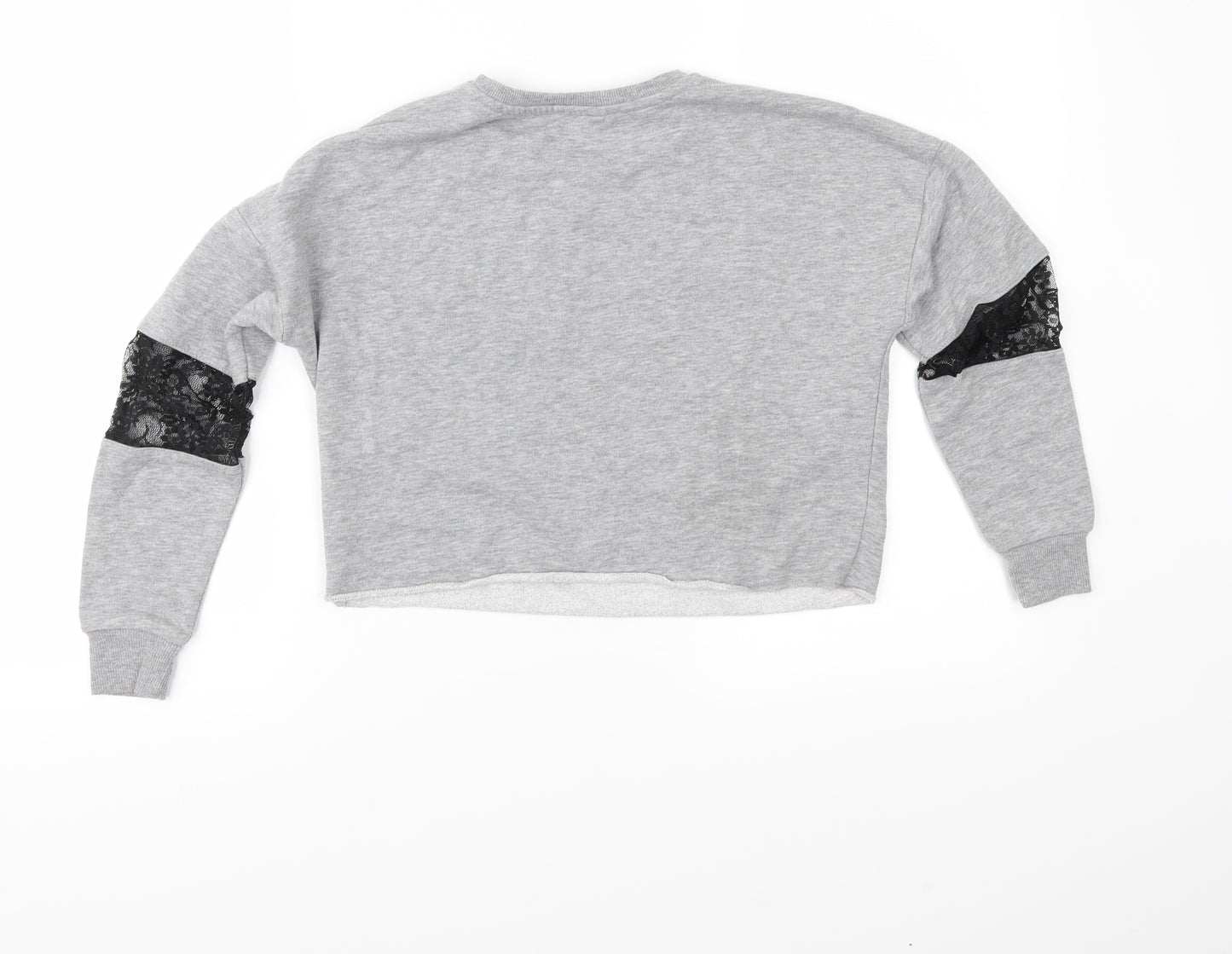 Candy Couture Girls Grey  Jersey Pullover Sweatshirt Size 10 Years
