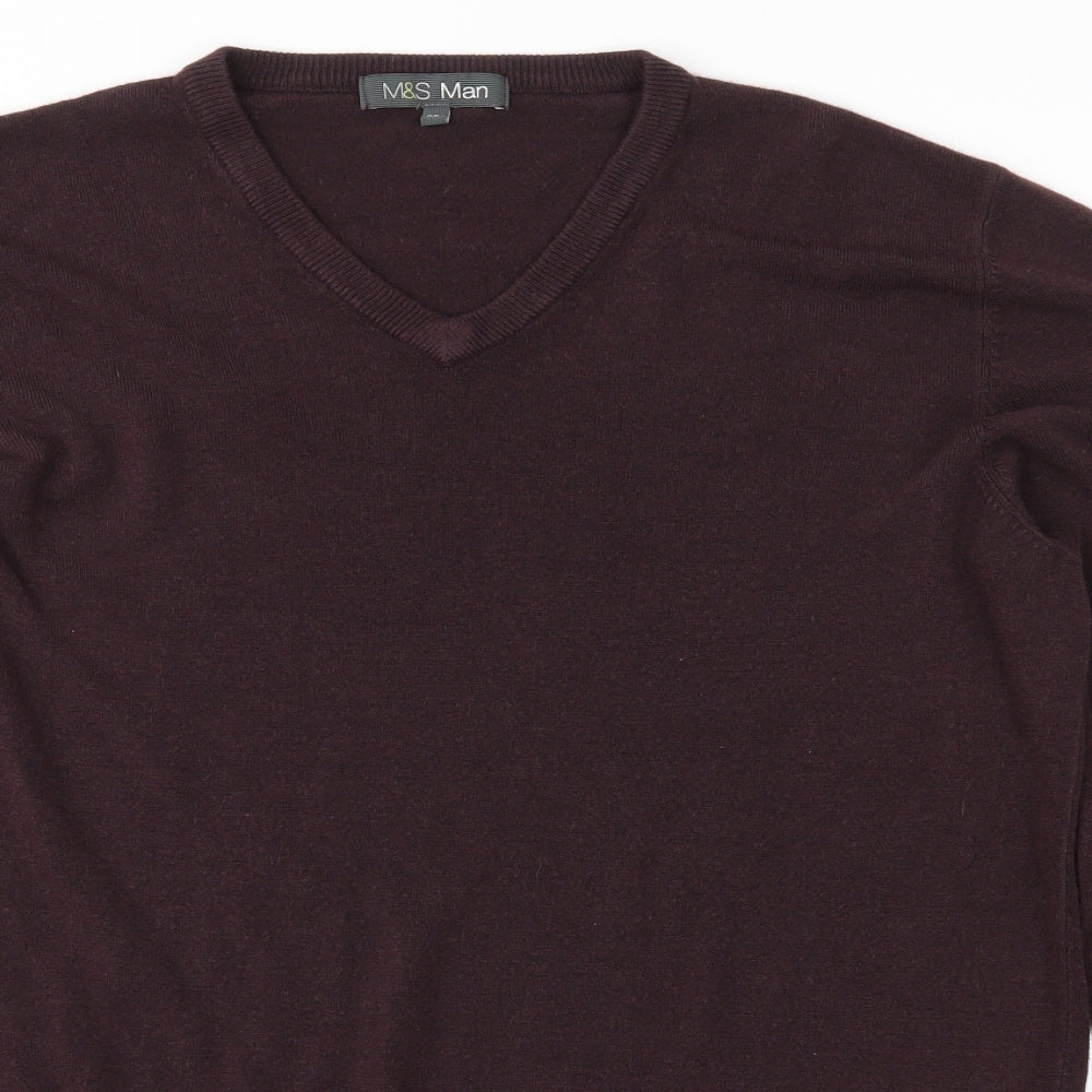 Marks and Spencer Mens Purple  Knit Pullover Jumper Size XL