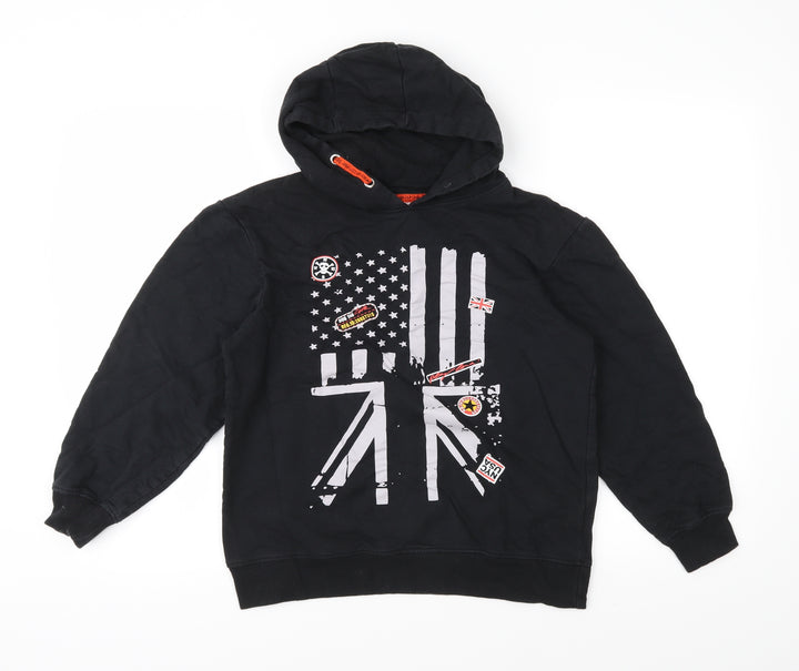 Bon Prix Boys Black  Jersey Pullover Hoodie Size 12-13 Years