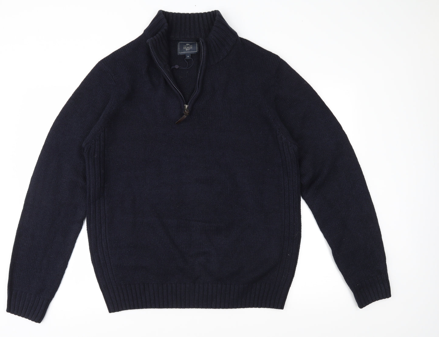 Atlantic Bay Mens Blue  Knit Pullover Jumper Size M