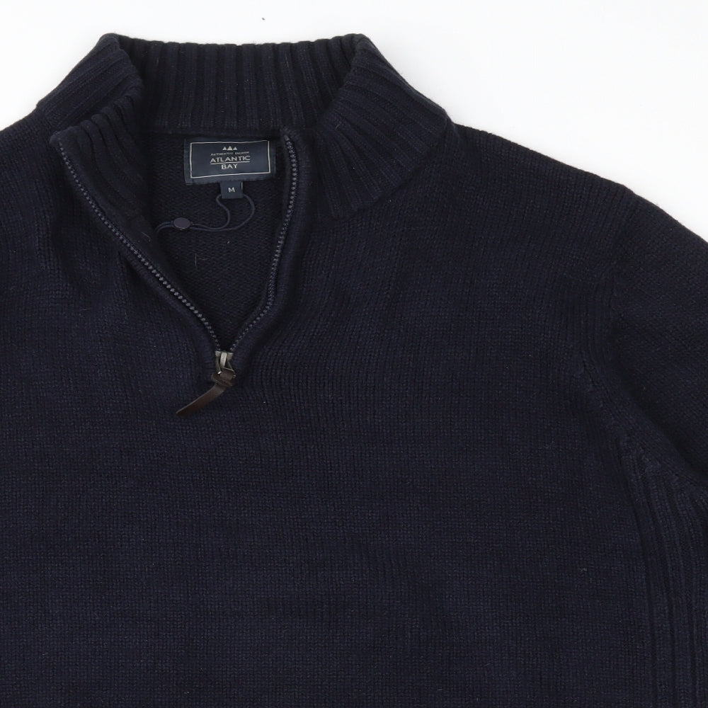 Atlantic Bay Mens Blue  Knit Pullover Jumper Size M