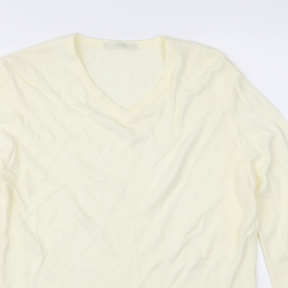 Marks and Spencer Womens Ivory  Knit Pullover Jumper Size 16