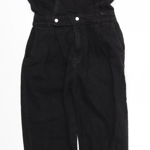 New Look Womens Black  Denim Coverall One-Piece Size 14