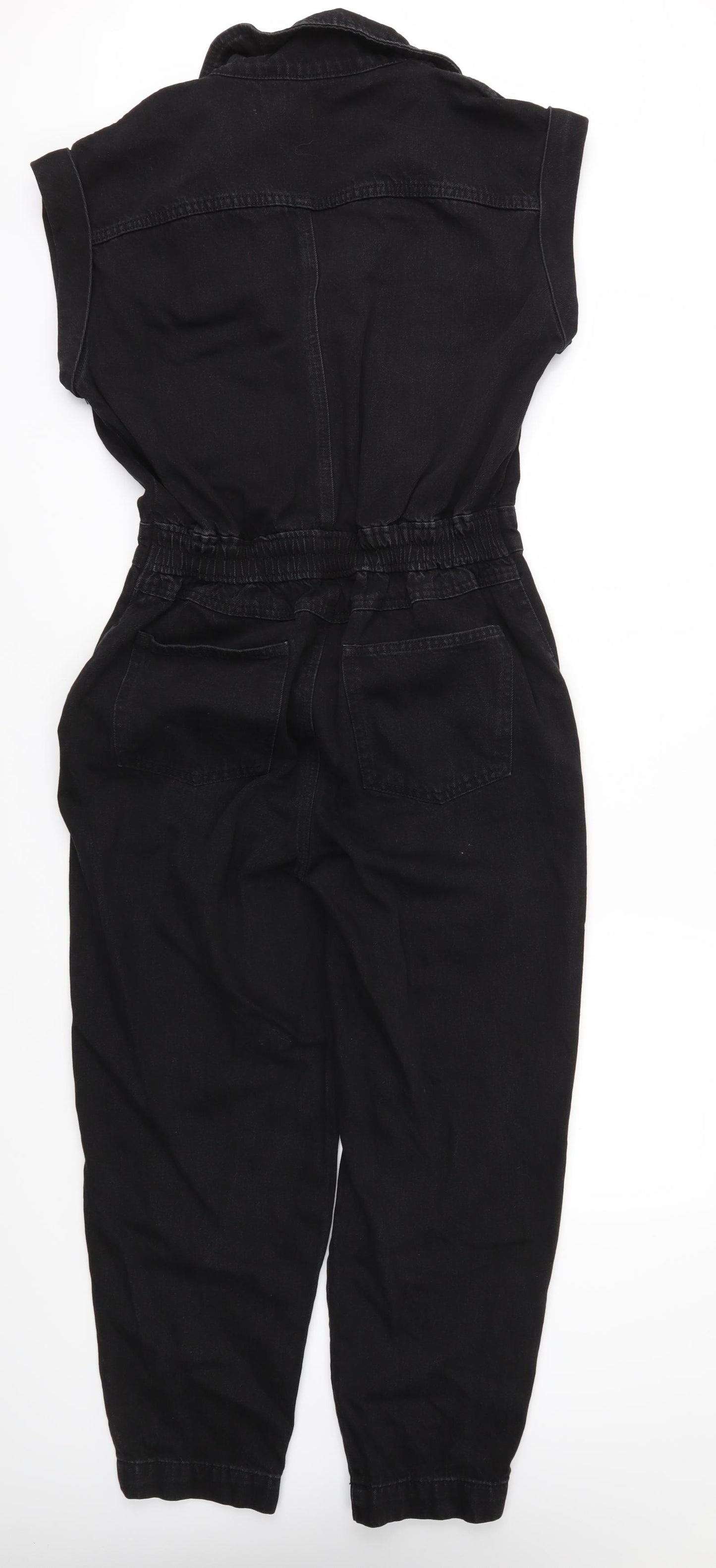 New Look Womens Black  Denim Coverall One-Piece Size 14