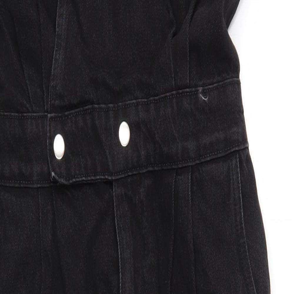 New Look Womens Black  Denim Coverall One-Piece Size 14