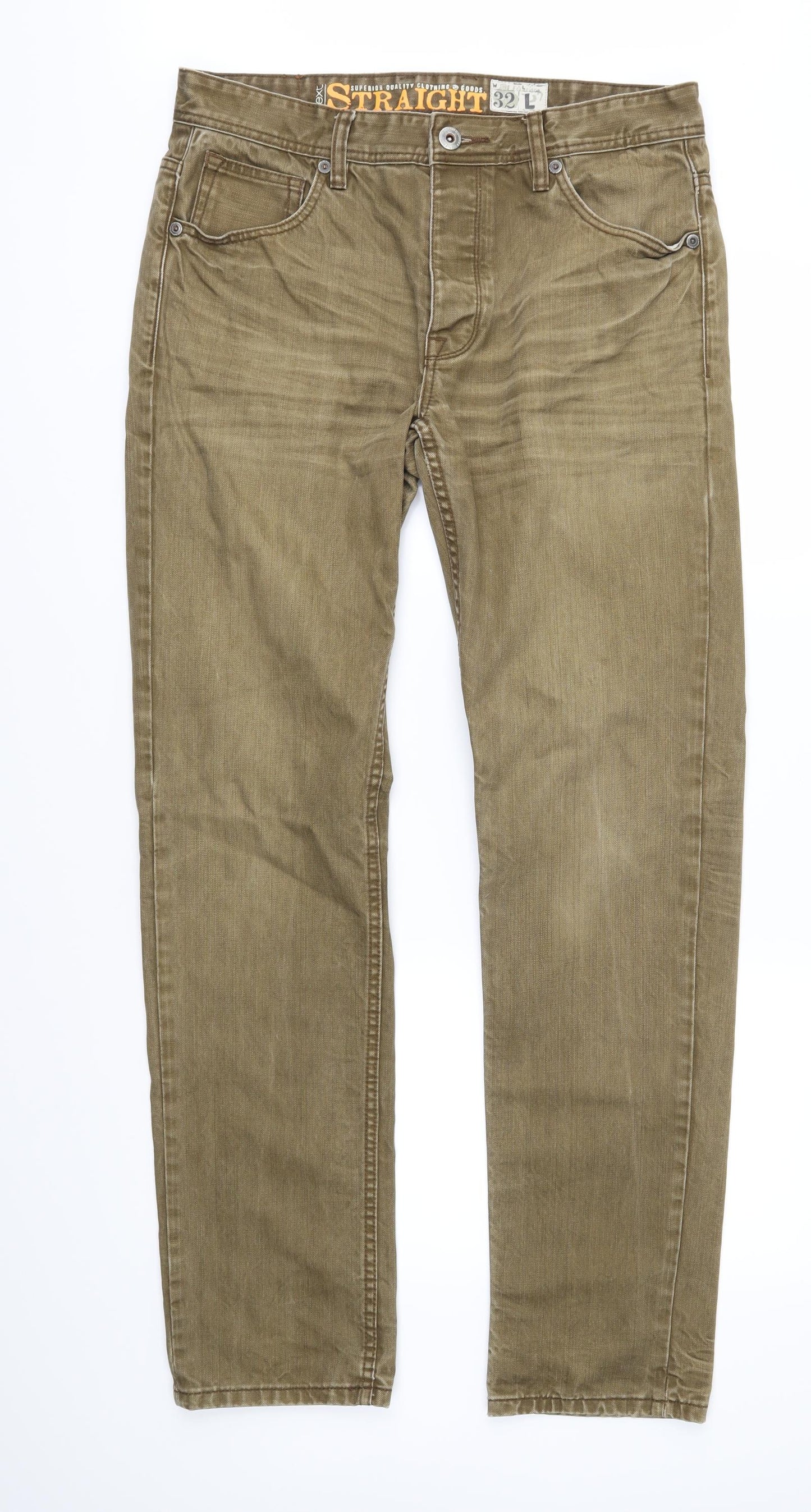 NEXT Mens Brown  Denim Straight Jeans Size 32 in L32 in