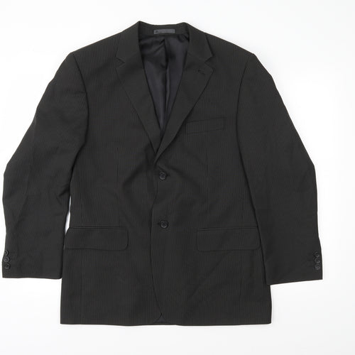 BHS Mens Black Striped  Jacket Suit Jacket Size 40