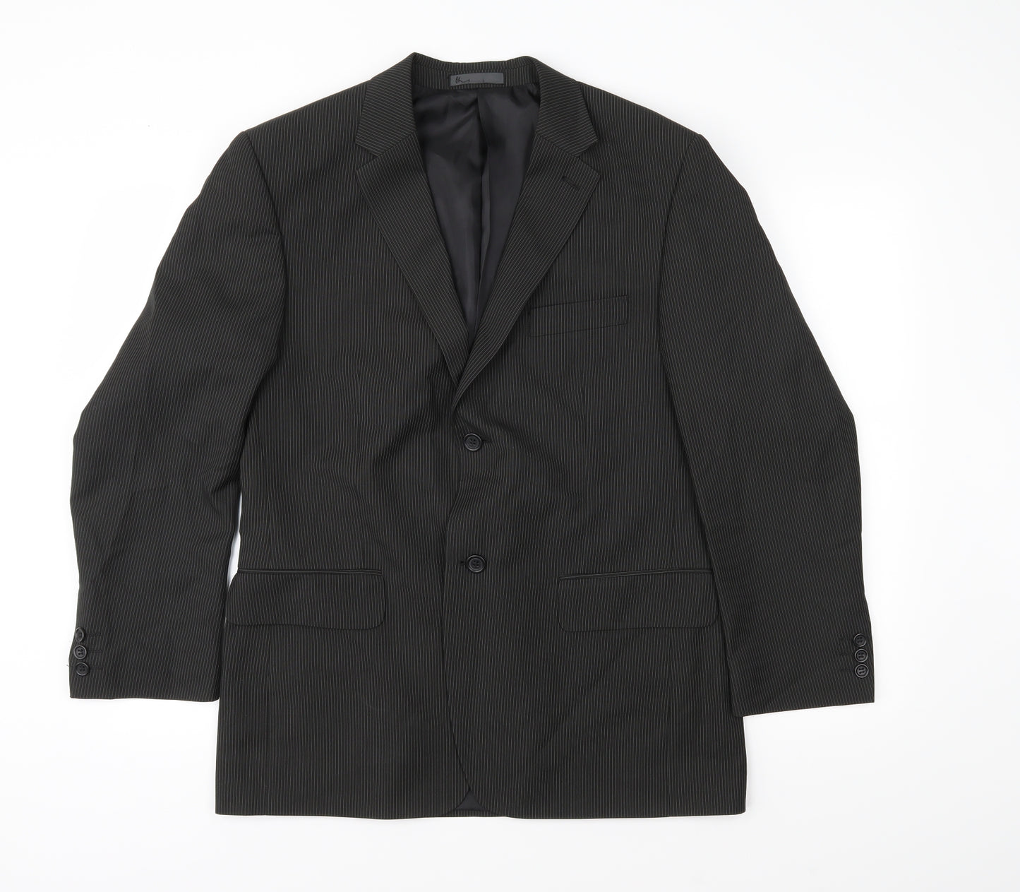 BHS Mens Black Striped  Jacket Suit Jacket Size 40