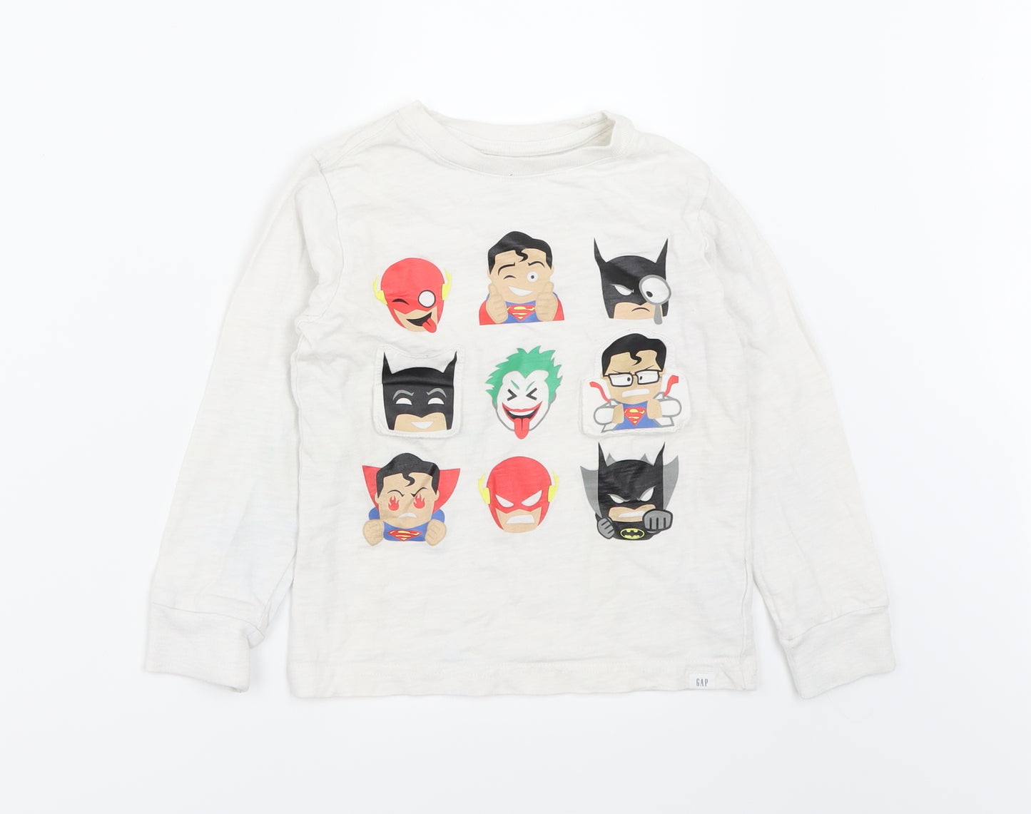 Gap  Boys White    T-Shirt Size 5 Years