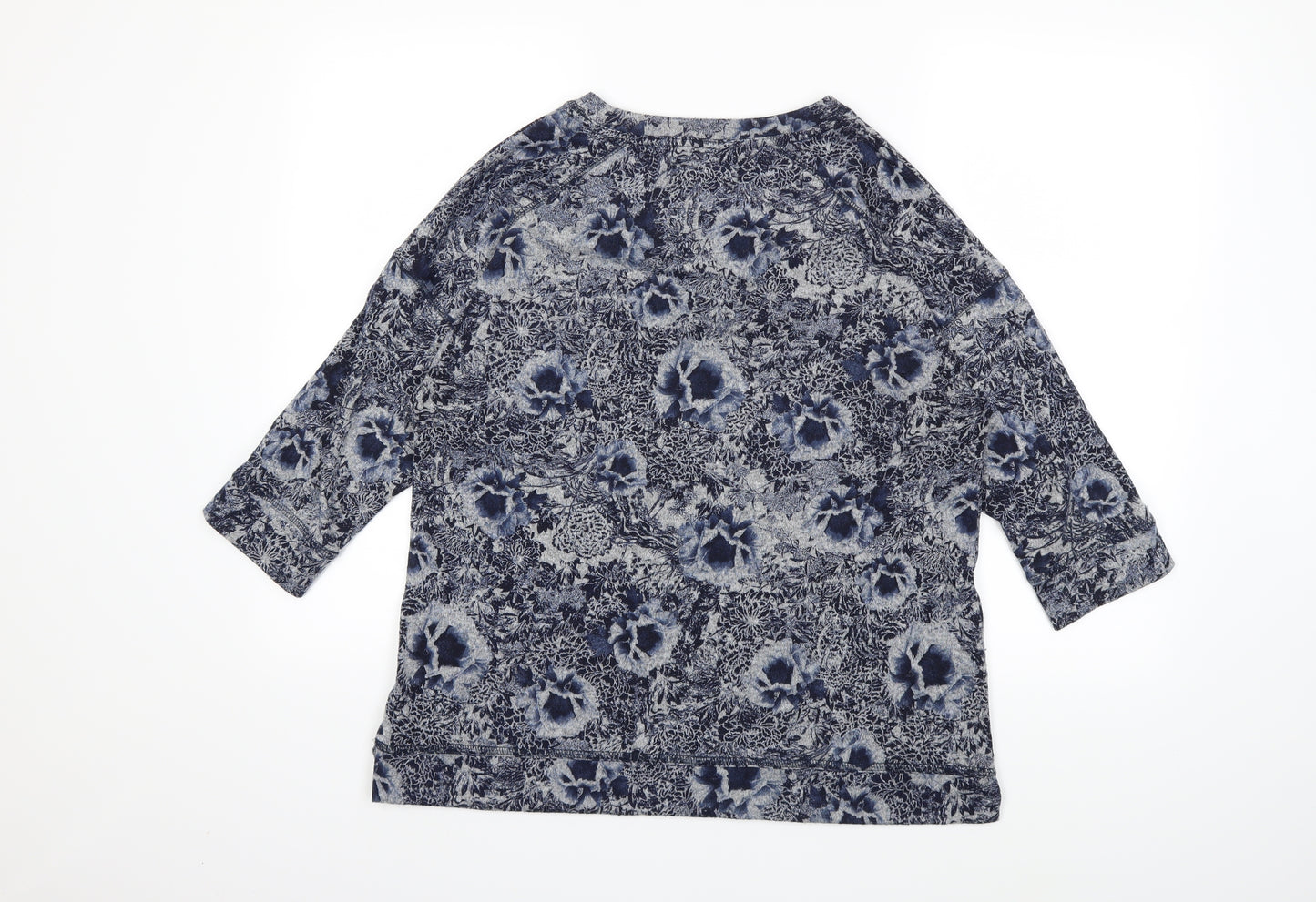 Marks and Spencer Womens Blue Floral  Pullover Jumper Size 14